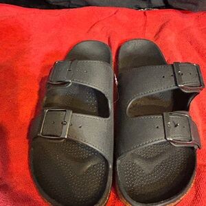 Mission Ridge Black & Brown Double Strap Sandals Mens Shoe Size L - 11-12 New